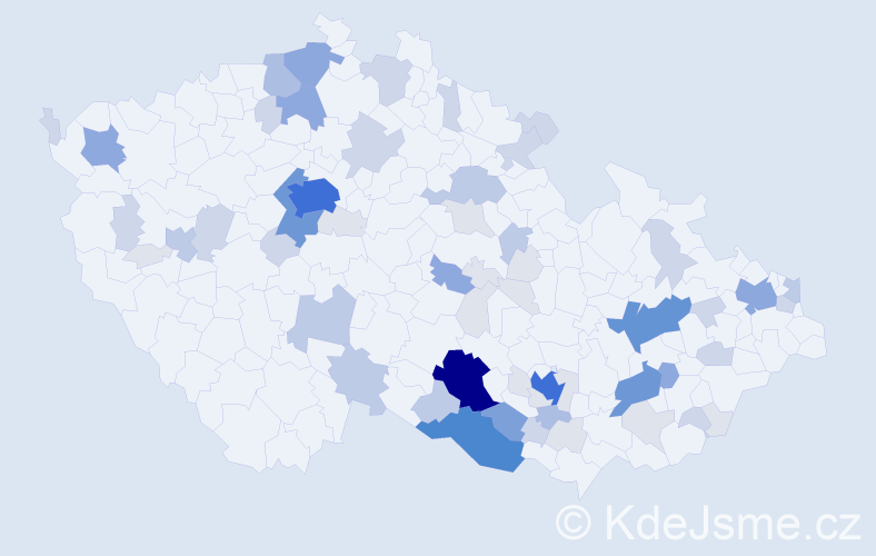 Příjmení: 'Dusík', počet výskytů 219 v celé ČR