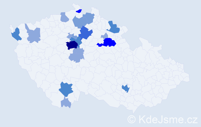 Příjmení: 'Bavor', počet výskytů 49 v celé ČR