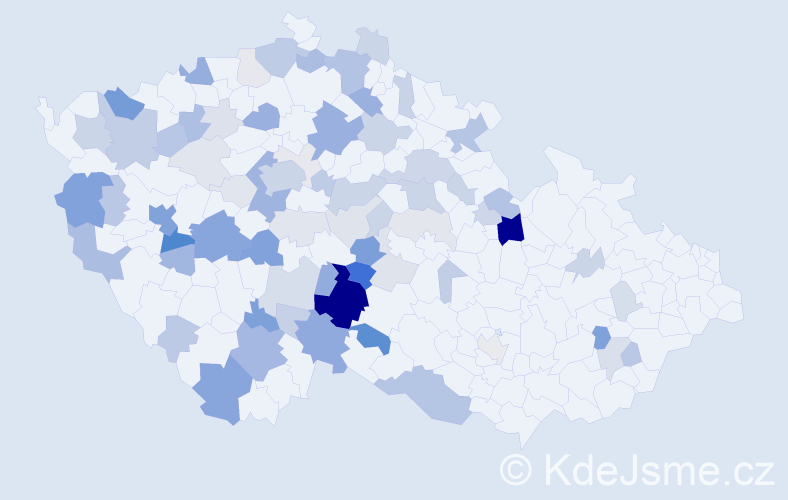 Příjmení: 'Chaloupek', počet výskytů 245 v celé ČR