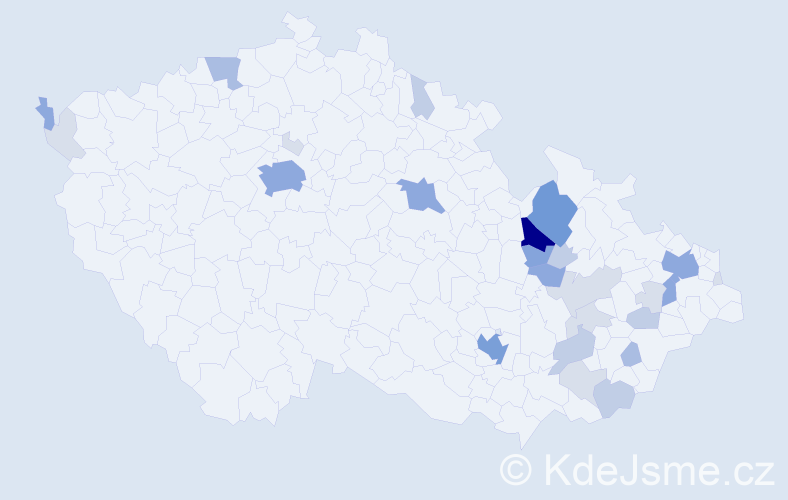 Příjmení: 'Fišnar', počet výskytů 86 v celé ČR