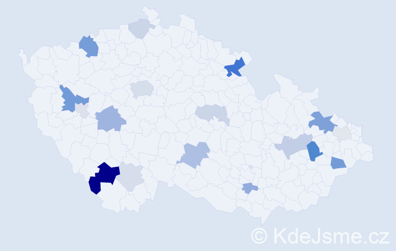 Příjmení: 'Labanc', počet výskytů 46 v celé ČR
