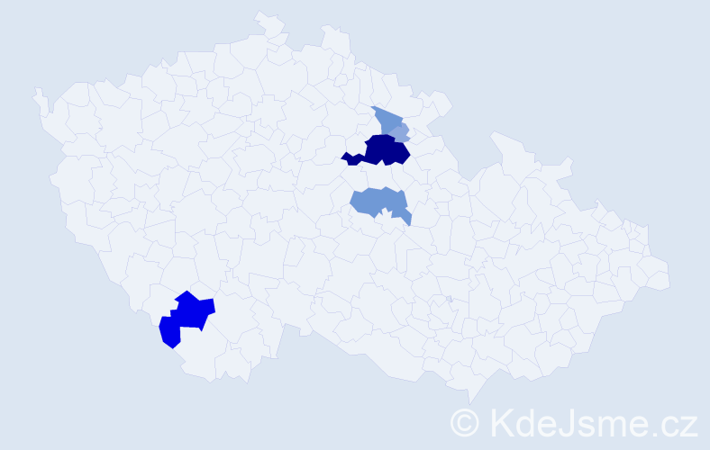 Příjmení: 'Parajová', počet výskytů 16 v celé ČR