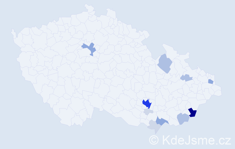 Příjmení: 'Nevrlková', počet výskytů 42 v celé ČR