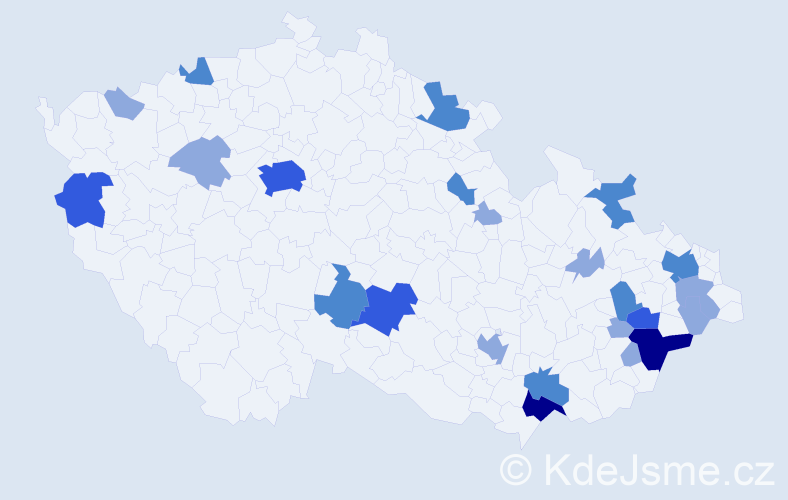 Příjmení: 'Batrlová', počet výskytů 47 v celé ČR