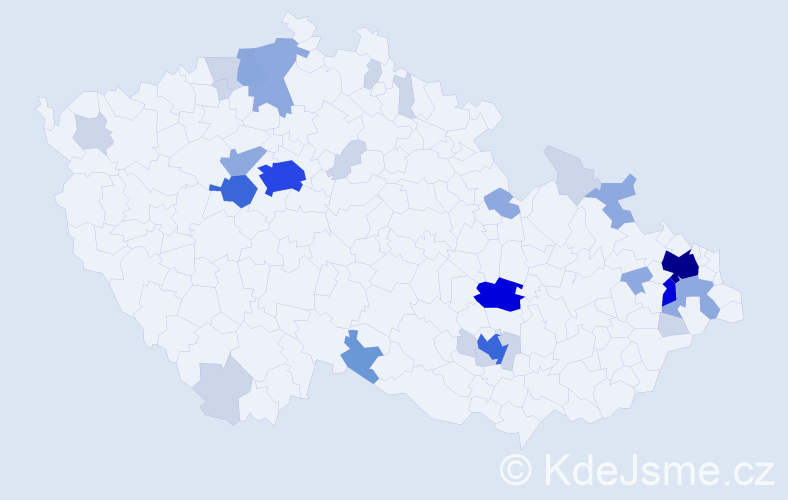 Příjmení: 'Libiš', počet výskytů 98 v celé ČR