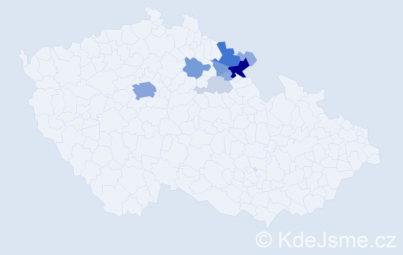 Příjmení: 'Doubicová', počet výskytů 36 v celé ČR