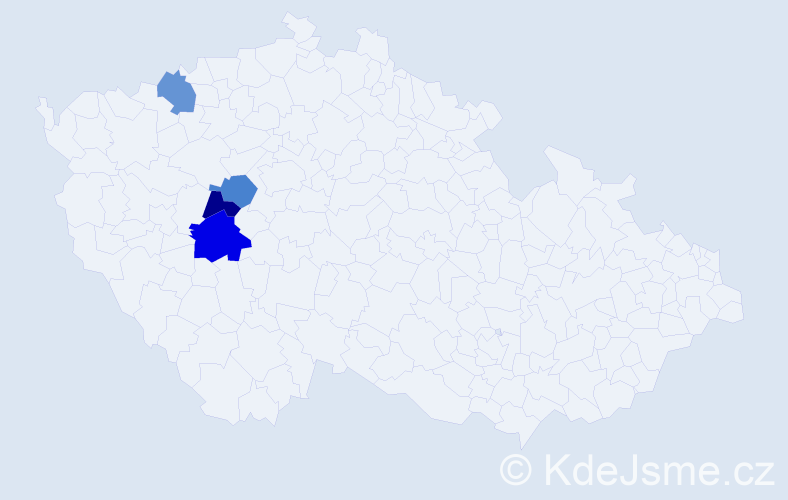 Příjmení: 'Kuniaková', počet výskytů 5 v celé ČR