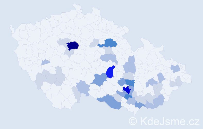 Příjmení: 'Podloucká', počet výskytů 128 v celé ČR