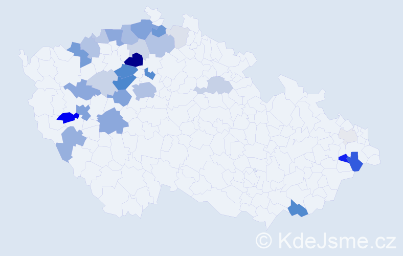 Příjmení: 'Štulc', počet výskytů 100 v celé ČR