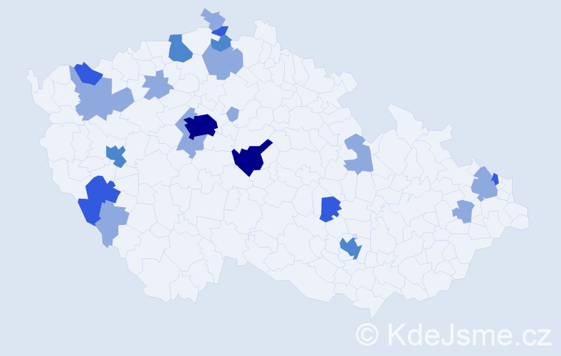 Příjmení: 'Maco', počet výskytů 47 v celé ČR
