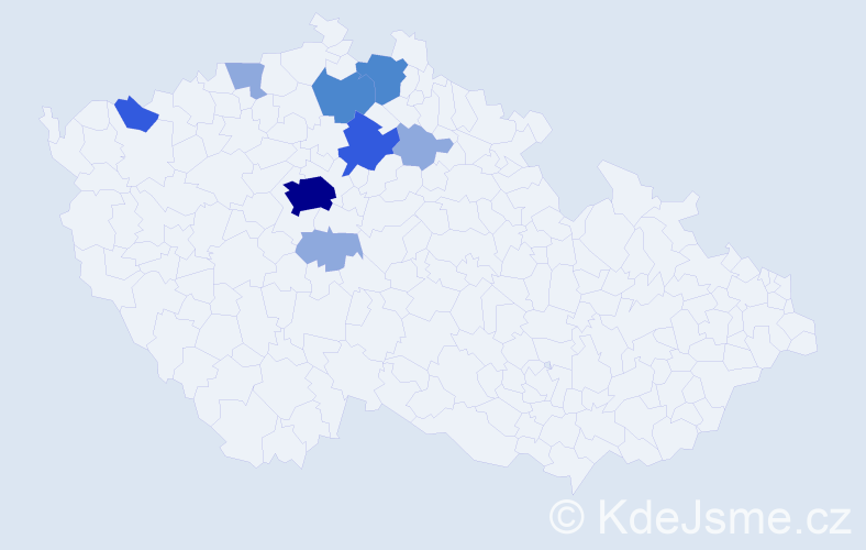 Příjmení: 'Pocnarová', počet výskytů 18 v celé ČR