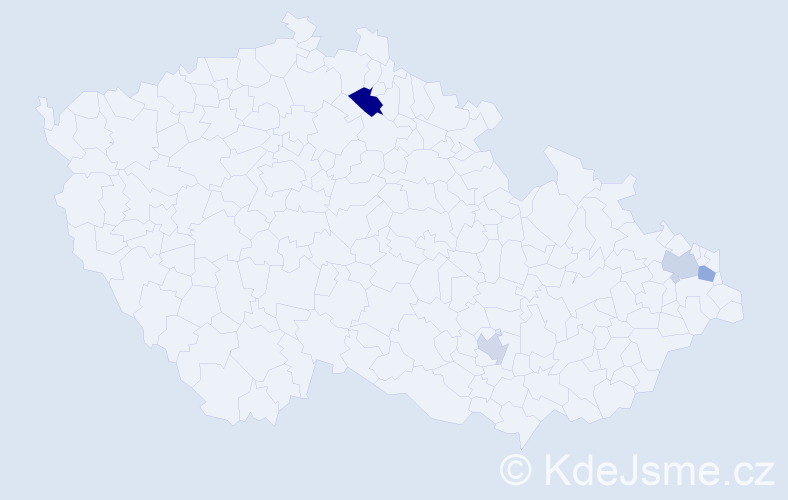 Příjmení: 'Kleszcz', počet výskytů 5 v celé ČR