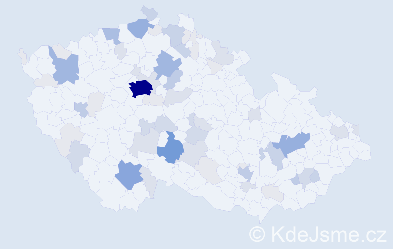 Příjmení: 'Koutek', počet výskytů 213 v celé ČR
