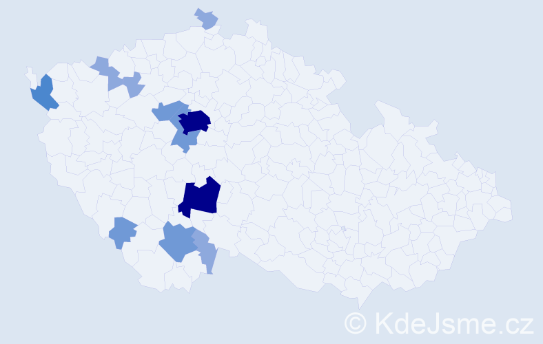 Příjmení: 'Chamra', počet výskytů 27 v celé ČR