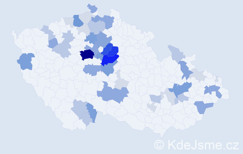 Příjmení: 'Podoláková', počet výskytů 159 v celé ČR