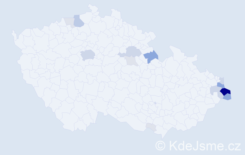 Příjmení: 'Cichy', počet výskytů 64 v celé ČR