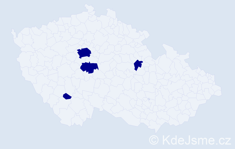 Příjmení: 'Priesterová', počet výskytů 4 v celé ČR