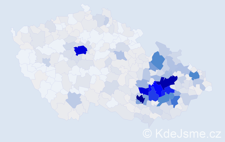 Příjmení: 'Doležel', počet výskytů 2285 v celé ČR