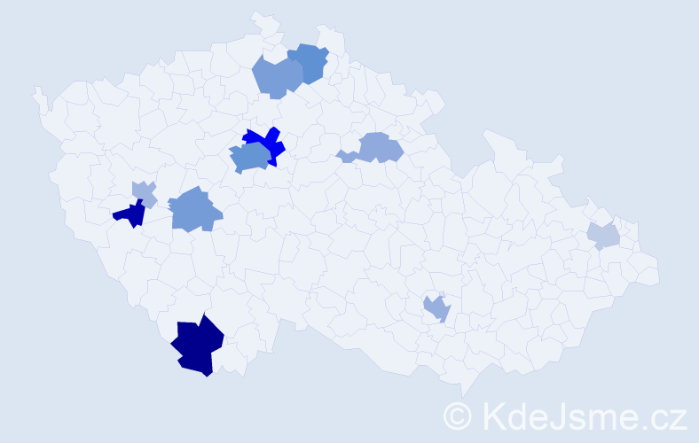 Příjmení: 'Kobryn', počet výskytů 27 v celé ČR