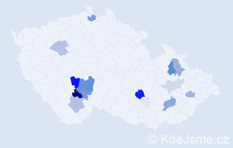 Příjmení: 'Permedlová', počet výskytů 23 v celé ČR