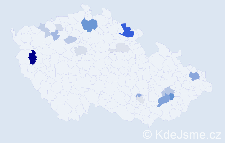 Příjmení: 'Davidík', počet výskytů 53 v celé ČR