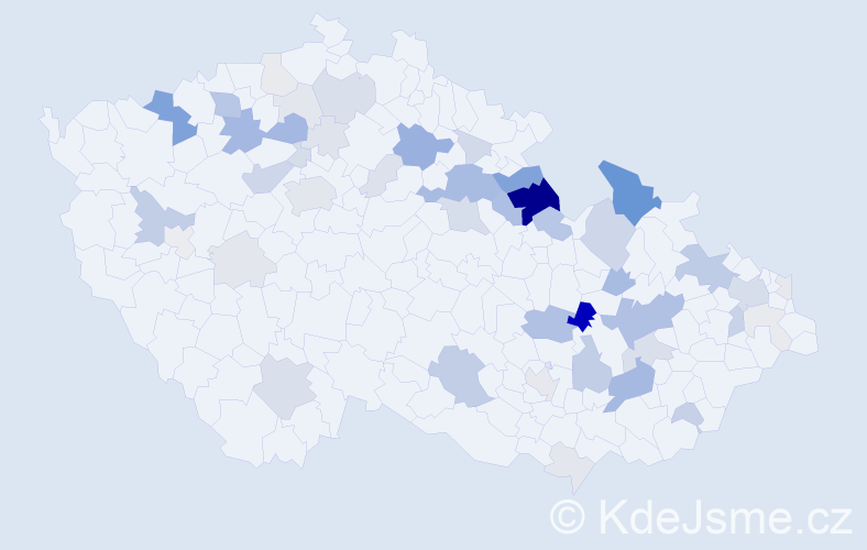 Příjmení: 'Klárová', počet výskytů 162 v celé ČR