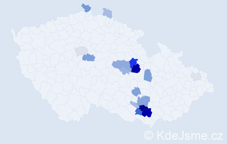 Příjmení: 'Sopoušek', počet výskytů 78 v celé ČR