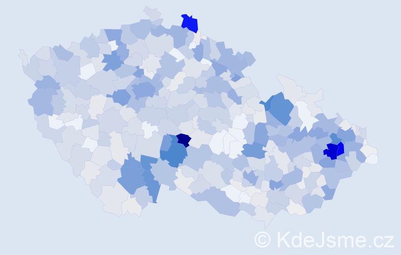 Příjmení: 'Davidová', počet výskytů 3102 v celé ČR