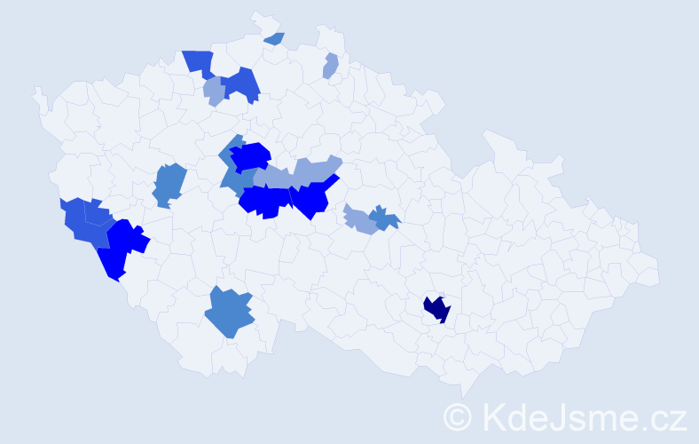 Příjmení: 'Mensová', počet výskytů 48 v celé ČR