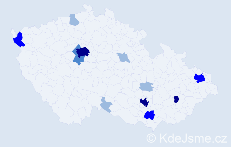 Příjmení: 'Kennedy', počet výskytů 27 v celé ČR