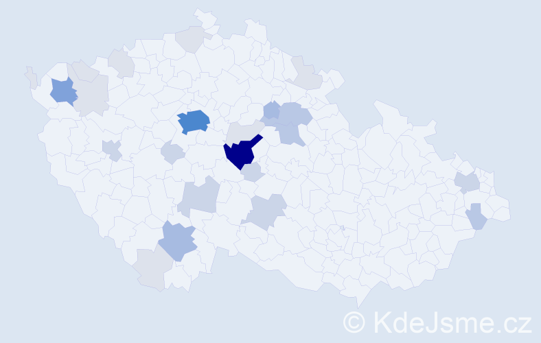 Příjmení: 'Haták', počet výskytů 84 v celé ČR