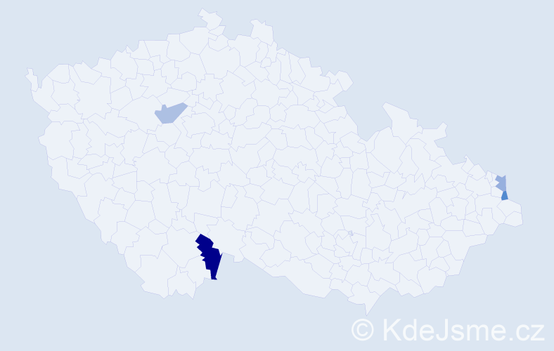 Příjmení: 'Pérová', počet výskytů 5 v celé ČR