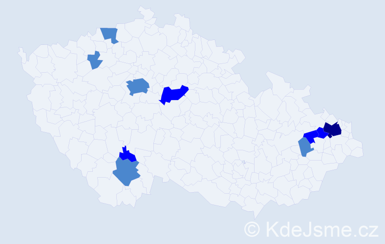 Příjmení: 'Sudoměřická', počet výskytů 16 v celé ČR