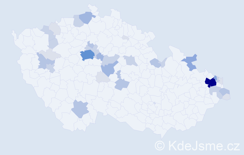 Příjmení: 'Dobřanský', počet výskytů 102 v celé ČR