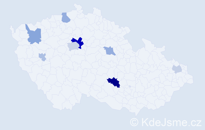 Příjmení: 'Danielyan', počet výskytů 14 v celé ČR