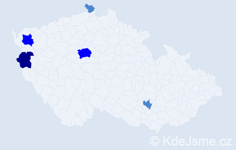Příjmení: 'Coma', počet výskytů 9 v celé ČR