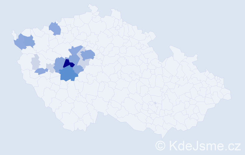 Příjmení: 'Mezková', počet výskytů 46 v celé ČR