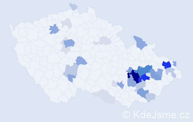 Příjmení: 'Nevrlová', počet výskytů 120 v celé ČR