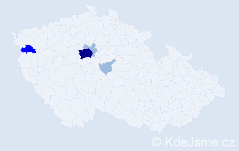 Příjmení: 'Kločurek', počet výskytů 9 v celé ČR