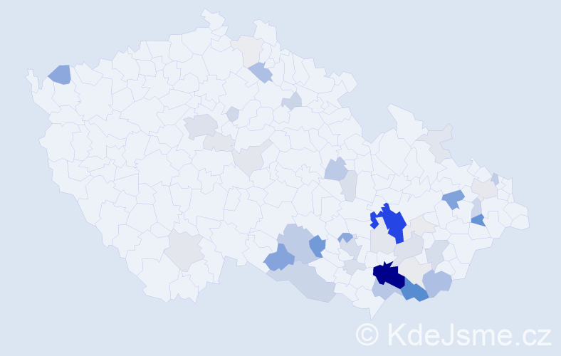 Příjmení: 'Daněček', počet výskytů 182 v celé ČR