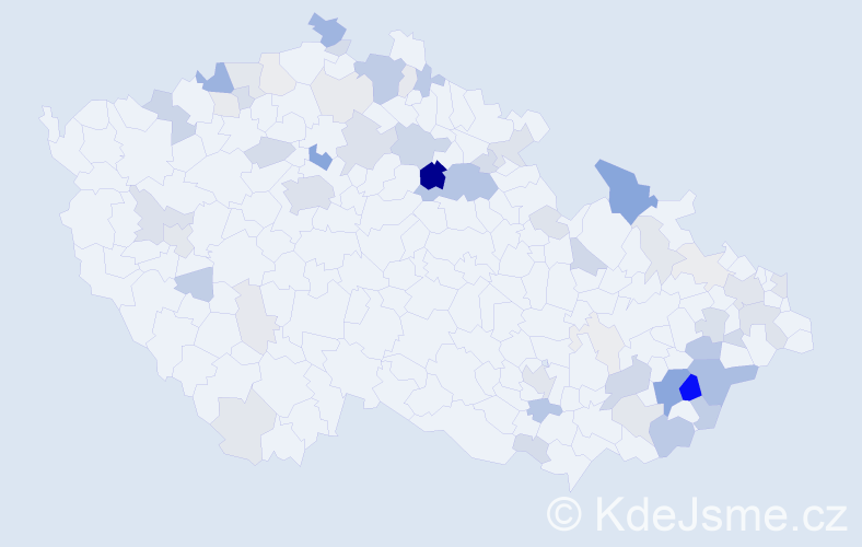 Příjmení: 'Bajza', počet výskytů 198 v celé ČR