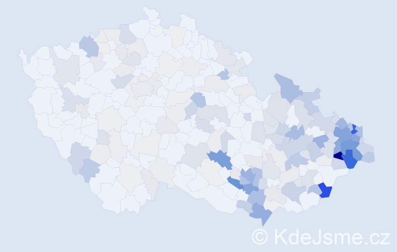 Příjmení: 'Káňová', počet výskytů 771 v celé ČR