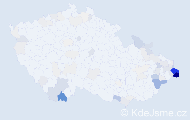 Příjmení: 'Labaj', počet výskytů 305 v celé ČR