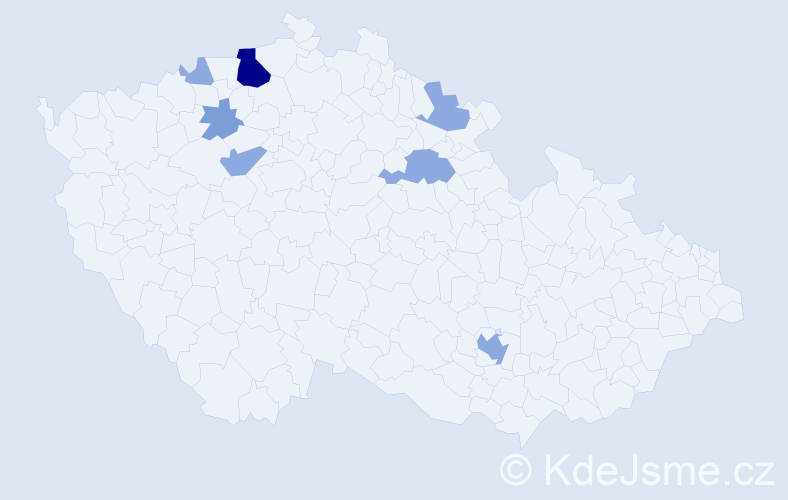 Příjmení: 'Kastel', počet výskytů 14 v celé ČR