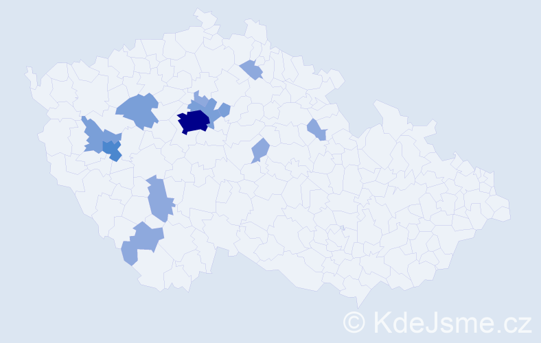 Příjmení: 'Schneiberg', počet výskytů 24 v celé ČR
