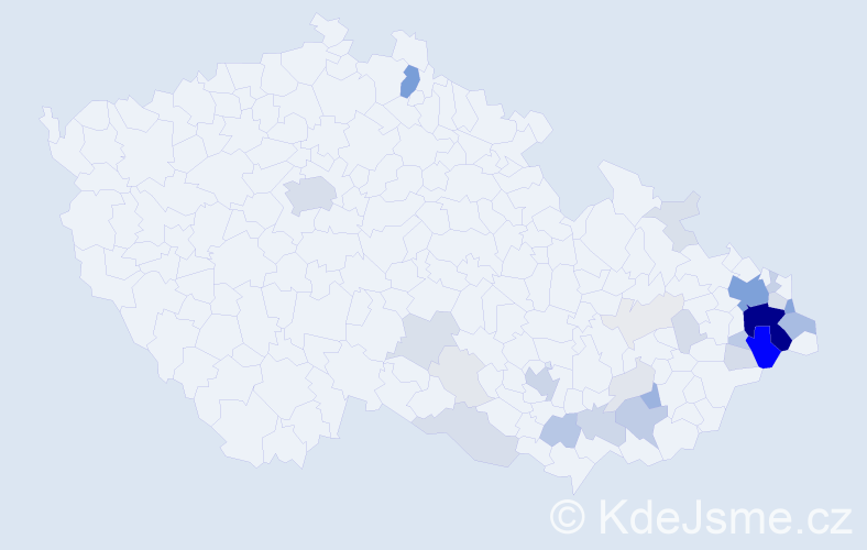 Příjmení: 'Klimánek', počet výskytů 146 v celé ČR