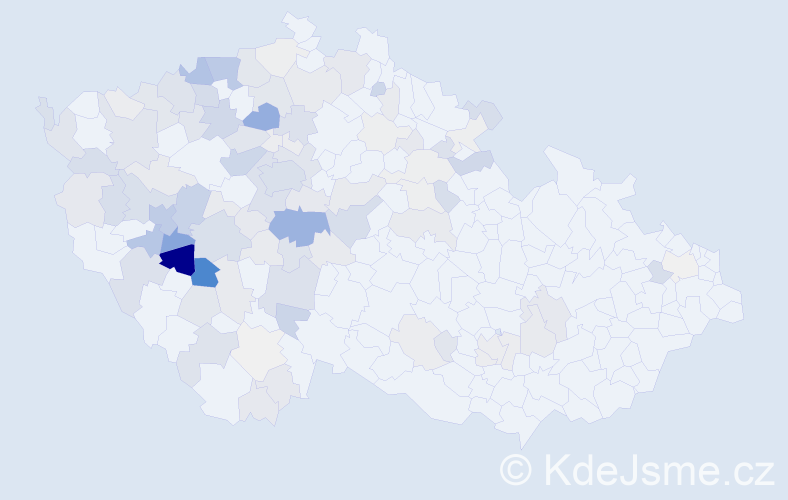 Příjmení: 'Boušová', počet výskytů 446 v celé ČR