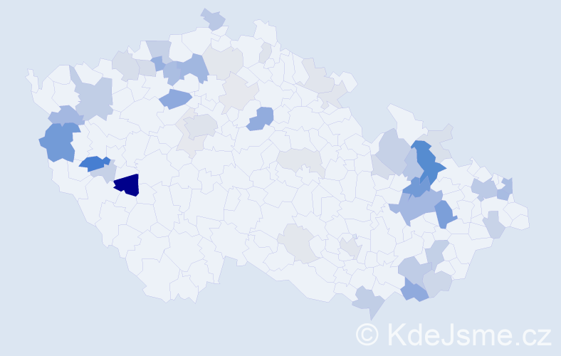 Příjmení: 'Hulínová', počet výskytů 149 v celé ČR