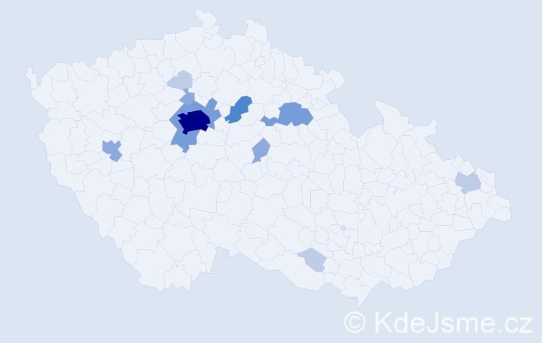Příjmení: 'Vosečková', počet výskytů 33 v celé ČR
