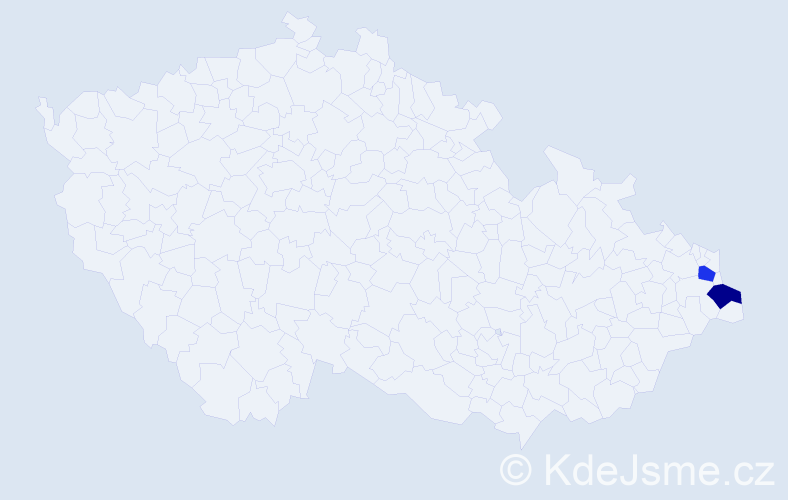 Příjmení: 'Kenfová', počet výskytů 2 v celé ČR